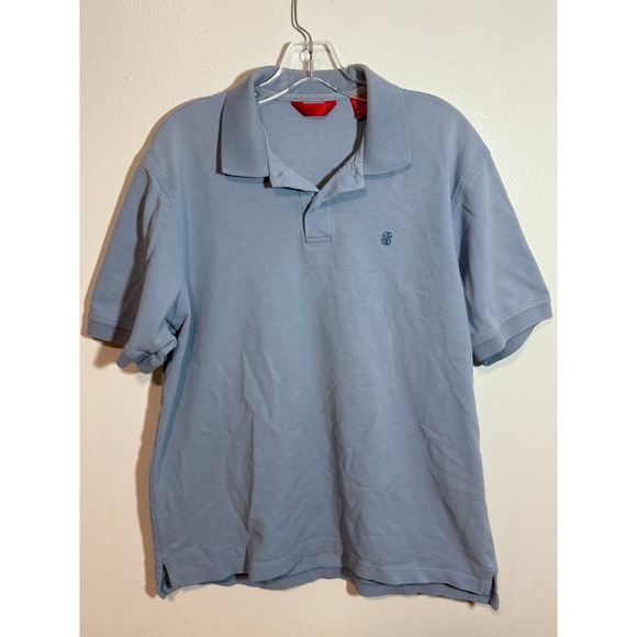 Izod Other - IZOD Mens Light Blue Short Sleeve Polo Shirt Embroidered Logo Size Large